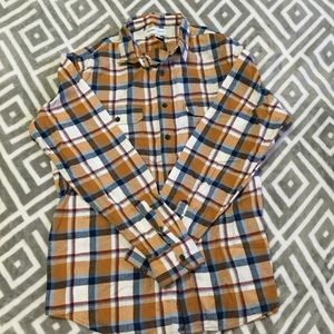 New L Flex Flannel Mustard, Navy, White, Old Navy